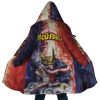 Trippy All Might MHA AOP Hooded Cloak Coat MAIN Mockup 1 - My Hero Academia Merch
