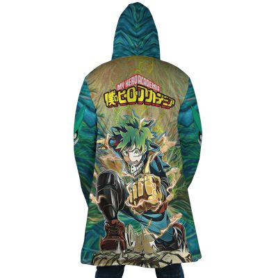 Trippy Deku My Hero Academia AOP Hooded Cloak Coat BACK Mockup - My Hero Academia Merch