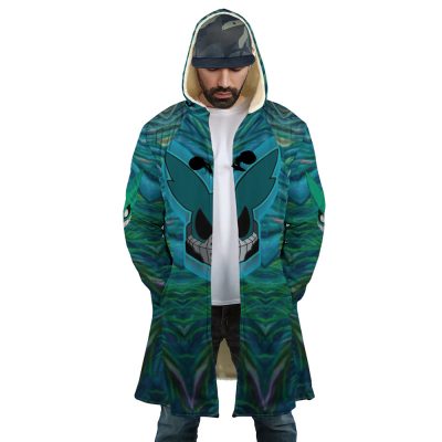 Trippy Deku My Hero Academia AOP Hooded Cloak Coat FRONT Mockup - My Hero Academia Merch