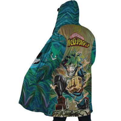 Trippy Deku My Hero Academia AOP Hooded Cloak Coat SIDE Mockup - My Hero Academia Merch